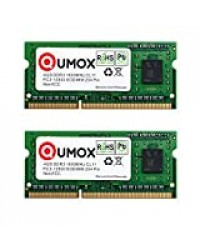 QUMOX 8 Go (2X 4 Go) DDR3 1600 4 Go PC3-12800 So-DIMM PC3 RAM memoire d'ordinateur Portable 204pin CL11