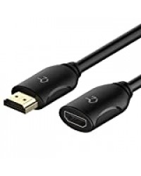 Rankie Câble d'extension HDMI, Haute Vitesse Câble Rallonge de HDMI Mâle vers Femelle avec Ethernet, 0,9 m