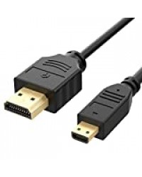 Rankie Câble Micro HDMI vers HDMI, Compatiable Ethernet, 3D, 4K, et Audio Return, 1,8m, Noir