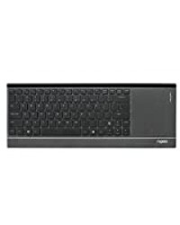 Rapoo RA12539- E9090P Clavier Lumineux Tactile Sans Fil Noir - Connexion sans fil 5 GHz fiable -Charge par induction sans fil - Rétroéclairage réglable des touches - Zone Smart Touch avec 15 gestes de navigation