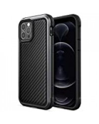 Raptic Lux Coque Compatible avec l’iPhone 12 & iPhone 12 Pro Case, Couverture Mince Durable Forte, Caoutchouc résistant à l’Impact, s’adapte à l’iPhone 12 & iPhone 12 Pro, Fibre de Carbone Noir