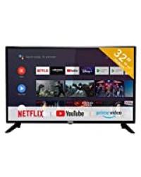 RCA RS32H2 Android TV (32 pouces HD Smart TV avec Google Assistant), Chromecast intégré, HDMI, USB, WIFI, Bluetooth, Triple Tuner, télécommande vocale