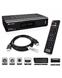 Récepteur de câble numérique Full HD DVB-C/C2 pour Tous Les fournisseurs de câbles avec HDMI, péritel, USB, Installation Automatique, Lecteur multimédia, 1080p, MKV, écran LED, Loop Out