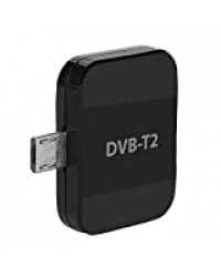 Récepteur DVB-T2 & Kit d'antennes, Récepteur TV numérique, Récepteur MICRO USB Stick TV HD sans fil, pour téléphone Android / Tablet PC / ordinateur portable, Supporte jusqu'à 30 programmes TV sans tr