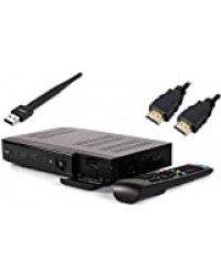 Récepteur satellite ANKARO AVA 4K UDH-TV-4K - Tuner DVB-S2X, Multistream - Astra préinstallé - Fonction d'enregistrement - Timeshift - Radio Internet - Câble HDMI avec Wi-Fi