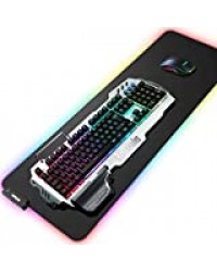 RedThunder Clavier de Jeu et Souris Combinés Avec Tapis de Souris, Clavier Semi-mécanique RVB, 7 Boutons Programmables Souris 6400DPI, Grand Tapis de Souris RVB épais