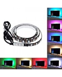 Rétroéclairage USB Lumière LED, 1m(3.28 Pieds) 30 LEDs Moniteur D'ordinateur Décor Bande/Étanche 5050 Multicolore Contrôleur RGB Mini Kit de Câble pour Éclairage de Fond TV/PC/Ordinateur Portable