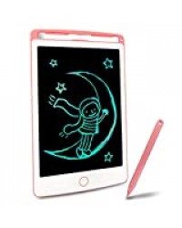 Richgv® Tablette d'écriture LCD 8.5 Pouces avec Stylo, Tablette Dessin Portable Numérique Ewriter et Le Dessin sans Papier, Jeu pour Enfant(Rose)