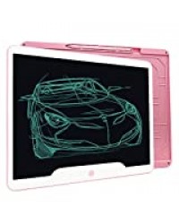 Richgv®Tablette d'écriture LCD 15 Pouces, Tableau Magique Planche à Dessin, Jeux de Société pour Cadeau Enfant, Tablette Note à l'école et au Bureau ( Rose )