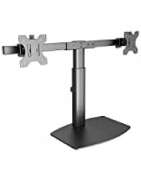 RICOO TS4111 Support PC 2 Écrans 17-27" (33-69cm) Orientable Inclinable Hauteur Réglable Ressort à gaz Socle Moniteur sur Pied VESA 100x100 Noir