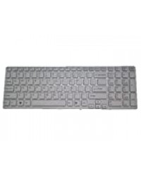 RTDPART Clavier pour Ordinateur Portable Sony Vaio SVE151 V133846A-US US avec Cadre et rétroéclairage Blanc