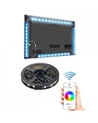 Ruban à LED avec Bluetooth APP, 4 x 0,5 m USB Rétroéclairage TV Bande LED Lumineuse RGB Multicolore Contrôlé par Téléphone intelligent pour 40-60in HDTV, moniteur et décoration de DIY