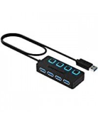 Sabrent 4-Port USB 3.0 Hub avec des commutateurs et des voyants d'alimentation individuels (HB-UM43)