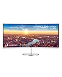 Samsung C34J791WTU, Ecran PC Incurvé, Dalle VA 34'', Résolution Ultra Wide QHD (3440 x 1440), ThunderBolt 3, 100 Hz , 4ms, AMD FreeSync, Blanc