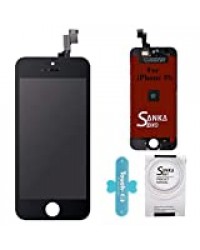 Sanka Ecran LCD pour iPhone 5S, Retina Tactile Écran Vitre Display Digitizer Kit de Réparation Complet - Noir (Free Outils Inclus)