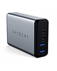 SATECHI Adaptateur Chargeur de Voyage Secteur 75W PD Double de Type-C avec 2 USB-C PD & 2 USB 3.0 – Compatible avec 2020/2019 MacBook Pro, 2020/2018 MacBook Air, 2020 iPad Pro, iPhone 12 (EU)