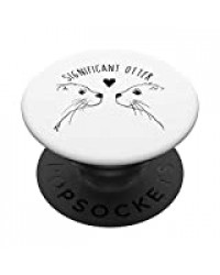 Significant Otter -Loutre couple amoureux PopSockets Support et Grip pour Smartphones et Tablettes
