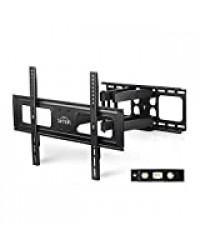 'SIMBR Support de Mur pour TV de 32 "-70 LED/LCD/Plasma/roulé TV Extensible inclinable et pivotant Bras Double Charge máx. 60 kg VESA máx. 600 x 400 mm Noir