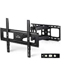 SIMBR Support Mural TV Orientable et Inclinable pour Télévision de 32-70 Pouces Convient pour Écran LED LCD Plasma Plat ou Incurvé VESA Max 600×400mm Capacité Max 60kg Fixation Murale TV de Deux Bras