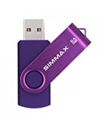 SIMMAX Clé USB 64 Go Mémoire Stick USB 2.0 Flash Drive Rotation Stockage Disque Pendrive (64Go Violet)