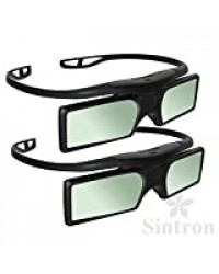 [Sintron] Kit 2 x Universal Lunettes 3D Obturateur actif RF Bluetooth lunettes 2015 Pour Sony TV 3D et projecteur 3D, compatible avec tdg-bt500 a tdg-bt400 a (2 paires), noir, 27 g