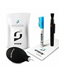 smardy - 4en1 Kit Nettoyage pour Smartphone, Notebook, Caméscopes, Appareils Photo Numériques et Objectifs - 10ml SprayPen + Soufflante + Brosse de Nettoyage + Chiffon Microfibre