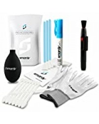 smardy 9en1 Kit Nettoyage pour Smartphone, Notebook, Appareils Photo et Objectifs - SprayPen + Soufflante + Brosse de Nettoyage + Gants Antistatiques + Chiffon Microfibre + 3X Sensor Swab Microfibre