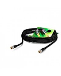 SommerCable Video 75 Ω - HD/3G/6G/12G-SDI / 4K-UHD SC-Vector 0.8/3.7 équipé BNC/BNC NBNC75BLP9X NEUTRIK, Noir (15m) - Made in Germany by Sommer Cable