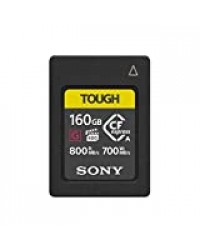 Sony Carte mémoire flash CFexpress 160 Go Rigide Type A - VPG400 High Speed Série G avec garantie de performance vidéo (lecture 800 Mo/s et écriture 700 Mo/s) - CEA-G160T
