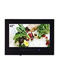 Soulaca 42 Pouces IP66 imperméable à l'eau Amazon Fire Compatible Freeview numérique LED Noir TV avec Wi-FI intégrépour Salle de Bains, hôtel et cuisineà l'hôtel et de Cuisine