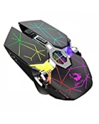 Souris de Jeu USB,Capteur Optique 2400 DPI,Rétroéclairage LED 7 Couleurs, 6 Boutons - Souris Gaming Noir étoile,for PC / MAC /WIN8 / WIN7 / WISTA / XP / 2000/OSX/10.2