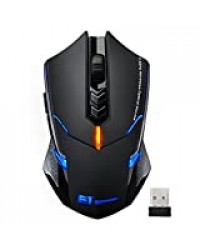 Souris Gamer Sans Fil VicTsing 2.4Ghz Souris Optique USB 7 Boutons pour Jeux avec 5 DPI Réglables(800, 1200, 1600, 2000, 2400) (Noir)