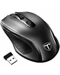 Souris Sans Fil 2.4G, VicTsing 2400 CPI Souris Optique Mobile avec Récepteur Nano USB 6 Boutons 2400 DPI (5 Niveaux Réglables) pour Ordinateur Portable, Ordinateur de Bureau, Macbook (Noir)