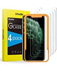 SPARIN [Lot de 4 Verre Trempé Compatible avec iPhone 11 Pro/X/XS, Gabarit Offert - Anti Rayures - sans Bulles, Ultra Résistant