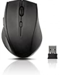 Speedlink CALADO Silent Mouse Wireless USB - Souris Hertzienne à Boutons Silencieux Sans Fil (2.4GHZ, Capteur Optique, Surface Caoutchoutée) Noir