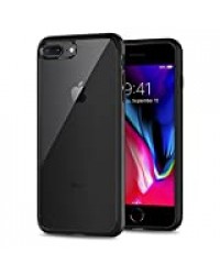 Spigen Coque iPhone 7/8 Plus [Ultra Hybrid 2e Génération] Bumper Noir Souple, Dos Transparent Rigide, Protection Air Cushion aux 4 Coins, Coque iPhone 7 Plus, Coque iPhone 8 Plus - Noir