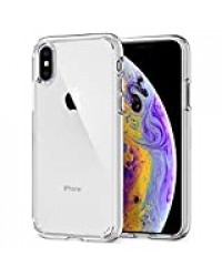 Spigen Coque iPhone X, Coque iPhone XS [Ultra Hybrid] Bumper Souple Renforcé en Silicone, Dos Transparent Rigide, Protection - [Air Cushion] Antichoc, Compatible avec iPhone X/XS Transparente