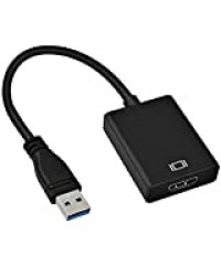 STRENTER USB 3.0 to HDMI Adapter, USB to HDMI Adapter, HD 1080P Video Graphics Cable Adapter Converter HDTV TV Audio Video for Windows 7/8/10 PC(NO Mac&Vista)