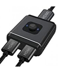 Switch HDMI, GANA Commutateur HDMI 4K Bidirectionnel Splitter HDMI, 1 Entrée vers 2 Sorties ou 2 Entrées vers 1 Sortie Switcher, Supporte 4K 3D 1080P HDCP pour HDTV Blu-Ray DVD DVR Xbox etc.