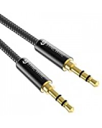 Syncwire Câble Jack Audio Câble Auxiliaire 3.5mm mâle vers mâle [Plaqué Or] Câble Audio stéréo en Nylon pour iPhone, Samsung, iPod, iPad, Voiture, Casque, Autoradio, Smartphones, MP3 etc. - 1M Noir