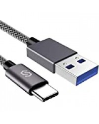 Syncwire Câble USB Type C - Câble USB C 3.0 en Ultra Résistant Nylon Tressé Charge Rapide pour Samsung Galaxy S8/S9/S10/A5/A7/Note 8, Huawei P9/P10/P20, Honor, OnePlus, Sony, LG, HTC etc - 1M, Gris