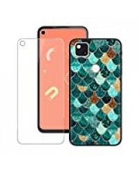 szjckj Coque pour Google Pixel 4A + HD Protecteur écran, Anti-Chute Verre Tempered Glass Film - Housse TPU Etui Silicone Cover Case Shell pour Google Pixel 4A (5,81") - LLM26