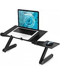 Table de Lit Pliable, Cozime Table Réglable, Plateau Canapé PC Petit déjeuner Lit Tablette Lit, Lapdesk 360° Support Inclinable pour Ordinateur Portable Livre