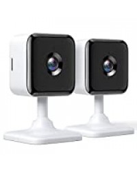 Teckin Cam 1080P FHD Caméra de sécurité intérieure Wi-FI pour Maison Intelligente avec Vision Nocturne, Audio bidirectionnel, détection de Mouvement, Fonctionne avec Alexa et Google Home, 2 Packs