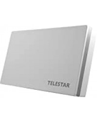 Telestar Digiflat antenne 4 Quad satellite plat pour 4 participants (LNB: 0.2dB, 33,7 dBi de gain, fenêtre-mur / poteau, boussole, outil de montage) blanc