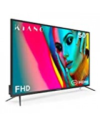 Téléviseur Kiano Slim TV 50 Pouces [127 cm Full HD] (Triple Tuner, DVB-T2, CI+) Lecteur Multimédia Via Port USB, Téléviseur 50 Pouces TV 50 (PVR, Dolby Audio, HDMI, LED, Direct LED, FHD) Énergétique A