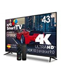 Téléviseur NPG LED 43" 4K UHD HDR Smart TV Android 9.0 + Smart Control QWERTY/Motion