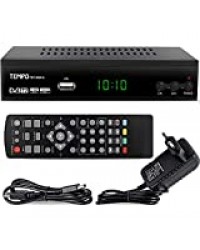 Tempo 4000 Decodeur TNT HD pour TV / FULL HD Decodeurs TNT Peritel / HDMI Décodeur, Demodulateur, Recepteur, Boitier, Adaptateur HEVC, Tuner, Noir, tmp4000