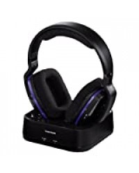 Thomson Casque sans fil TV "WHP3311BK" (Over-Ear, avec station de recharge système, PLL, circum-auriculaire, portée 100 m, 863 MHz, sans fil) Noir/Bleu