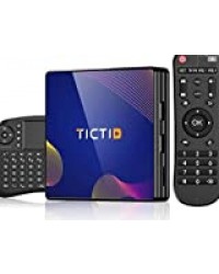TICTID TV Box Android 9.0 avec Clavier Touchpad【4GB DDR3 + 64GB ROM】 BT 4.0 Android TV Box R8 Plus RK3318 Quad-Core 64bit Cortex-A53 Wi-FI 2.4G/5G LAN100M USB 3.0 Box Android TV